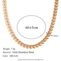 Simple Style Grain Stainless Steel Plating 18k Gold Plated Necklace sku image 2
