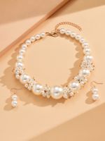 Elegant Simple Style Round Alloy Plastic Beaded Women's Jewelry Set main image 4