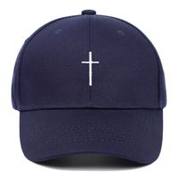 Unisex Basic Cross Embroidery Crimping Baseball Cap main image 4