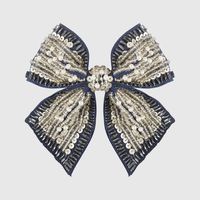 Sweet Commute Bow Knot Cloth Seed Bead Sequins Hair Clip main image 1