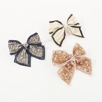 Sweet Commute Bow Knot Cloth Seed Bead Sequins Hair Clip main image 2