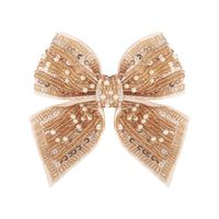Sweet Commute Bow Knot Cloth Seed Bead Sequins Hair Clip main image 3