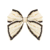 Sweet Commute Bow Knot Cloth Seed Bead Sequins Hair Clip sku image 1
