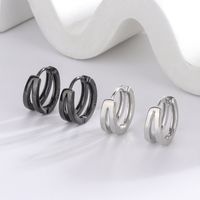 1 Paar Dame Einfacher Stil Geometrisch Überzug Sterling Silber Ohrringe main image 1
