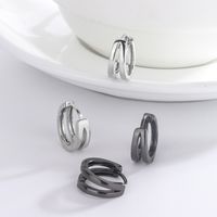 1 Paar Dame Einfacher Stil Geometrisch Überzug Sterling Silber Ohrringe main image 5