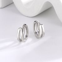 1 Paar Dame Einfacher Stil Geometrisch Überzug Sterling Silber Ohrringe sku image 1