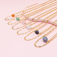 Modern Style Simple Style Geometric Natural Stone Titanium Steel Plating Layered Necklaces main image 1