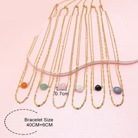 Modern Style Simple Style Geometric Natural Stone Titanium Steel Plating Layered Necklaces main image 4