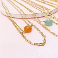 Modern Style Simple Style Geometric Natural Stone Titanium Steel Plating Layered Necklaces main image 5