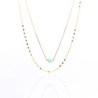 Modern Style Simple Style Geometric Natural Stone Titanium Steel Plating Layered Necklaces sku image 2