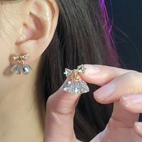 1 Pair Sweet Bow Knot Plating Inlay Alloy Zircon Drop Earrings main image 5