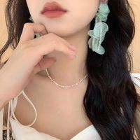 1 Pair Simple Style Korean Style Geometric Plating Artificial Crystal Alloy Drop Earrings main image 2