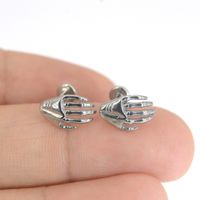 1 Piece Vintage Style Hand Polishing Stainless Steel Ear Studs main image 2