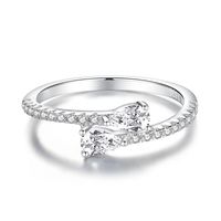 Simple Style Water Droplets Sterling Silver Inlay High Carbon Diamond Rings main image 2