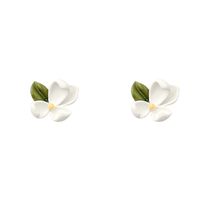 1 Paar IG-Stil Blume Überzug Inlay Aryl Legierung Künstliche Perlen Strasssteine Ohrringe main image 4