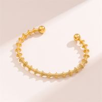 Solid Color Solid Color Stainless Steel 18K Gold Plated Bangle In Bulk main image 3