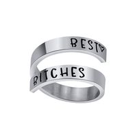 Hip-hop Letter Stainless Steel Layered Men's Open Rings main image 2