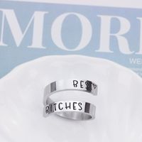 Hip-hop Letter Stainless Steel Layered Men's Open Rings main image 3