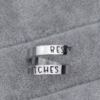 Hip-hop Letter Stainless Steel Layered Men's Open Rings main image 4