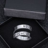 Hip-hop Letter Stainless Steel Layered Men's Open Rings main image 1