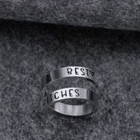 Hip-hop Letter Stainless Steel Layered Men's Open Rings main image 5