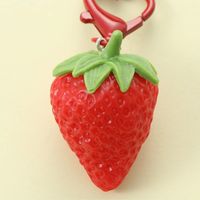Cute Heart Shape Strawberry Rubber Bag Pendant Keychain main image 3