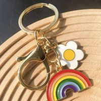 Cute Rainbow Poached Egg Alloy Bag Pendant Keychain main image 1