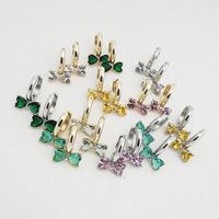 1 Pair Simple Style Bow Knot Plating Inlay Copper Zircon K Gold Plated Rhodium Plated Drop Earrings main image 4