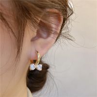 1 Pair Simple Style Bow Knot Plating Inlay Copper Zircon K Gold Plated Rhodium Plated Drop Earrings main image 6