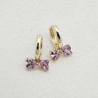 1 Pair Simple Style Bow Knot Plating Inlay Copper Zircon K Gold Plated Rhodium Plated Drop Earrings main image 3
