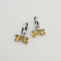 1 Pair Simple Style Bow Knot Plating Inlay Copper Zircon K Gold Plated Rhodium Plated Drop Earrings sku image 7