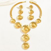 Glam Luxurious Flower Iron Plating Women's Earrings Necklace main image 3