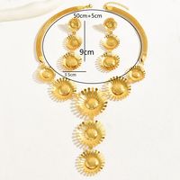 Glam Luxurious Flower Iron Plating Women's Earrings Necklace main image 4