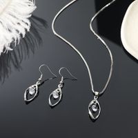 Commute Solid Color Alloy Iron Plating Inlay Zircon Women's Earrings Necklace main image 3