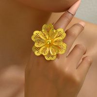 Elegant Glam Exaggerated Heart Shape Flower Iron Plating Hollow Out Women's Rings main image 7