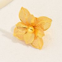 Elegant Glam Exaggerated Heart Shape Flower Iron Plating Hollow Out Women's Rings main image 3