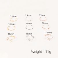 201 Stainless Steel Copper Simple Style Plating Solid Color Open Rings main image 4