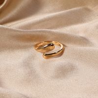 Simple Style Solid Color Alloy Plating Gold Plated Women's Open Rings sku image 1