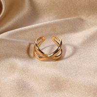 Simple Style Solid Color Alloy Plating Gold Plated Women's Open Rings sku image 6