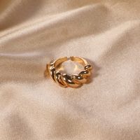 Simple Style Solid Color Alloy Plating Gold Plated Women's Open Rings sku image 5