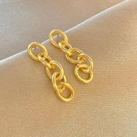1 Pair Streetwear Heart Shape Solid Color Plating Hollow Out Alloy Gold Plated Drop Earrings Ear Studs main image 6