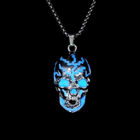 Hip-hop Skull Alloy Luminous Men's Pendant Necklace sku image 1