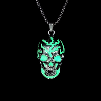 Hip-hop Skull Alloy Luminous Men's Pendant Necklace sku image 2