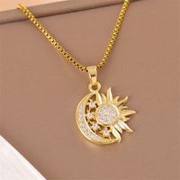 Stainless Steel Titanium Steel 18K Gold Plated Elegant Simple Style Streetwear Plating Inlay Heart Shape Flower Butterfly Zircon Pendant Necklace main image 4
