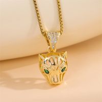 Stainless Steel Titanium Steel 18K Gold Plated Retro Lady Roman Style Enamel Plating Inlay Snake Bee Butterfly Zircon Pendant Necklace main image 6