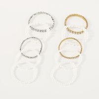Elegant Vintage Style Shiny Geometric Imitation Pearl Iron Inlay Rhinestones Women's Bracelets main image 3