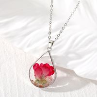 Casual Simple Style Water Droplets Alloy Resin Women's Pendant Necklace main image 4