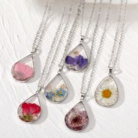 Casual Simple Style Water Droplets Alloy Resin Women's Pendant Necklace main image 1