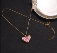 Sweet Heart Shape Titanium Steel Copper Zircon Pendant Necklace In Bulk sku image 9