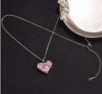 Sweet Heart Shape Titanium Steel Copper Zircon Pendant Necklace In Bulk sku image 10